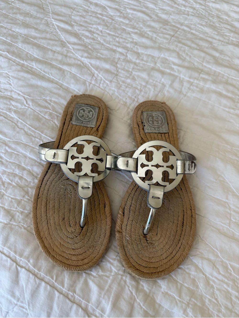 Tory Burch Miller espadrille silver sandals - Picture 3 of 4